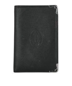 Cartier 4 Credit Card Holder, Leather, Black, MII, 2*